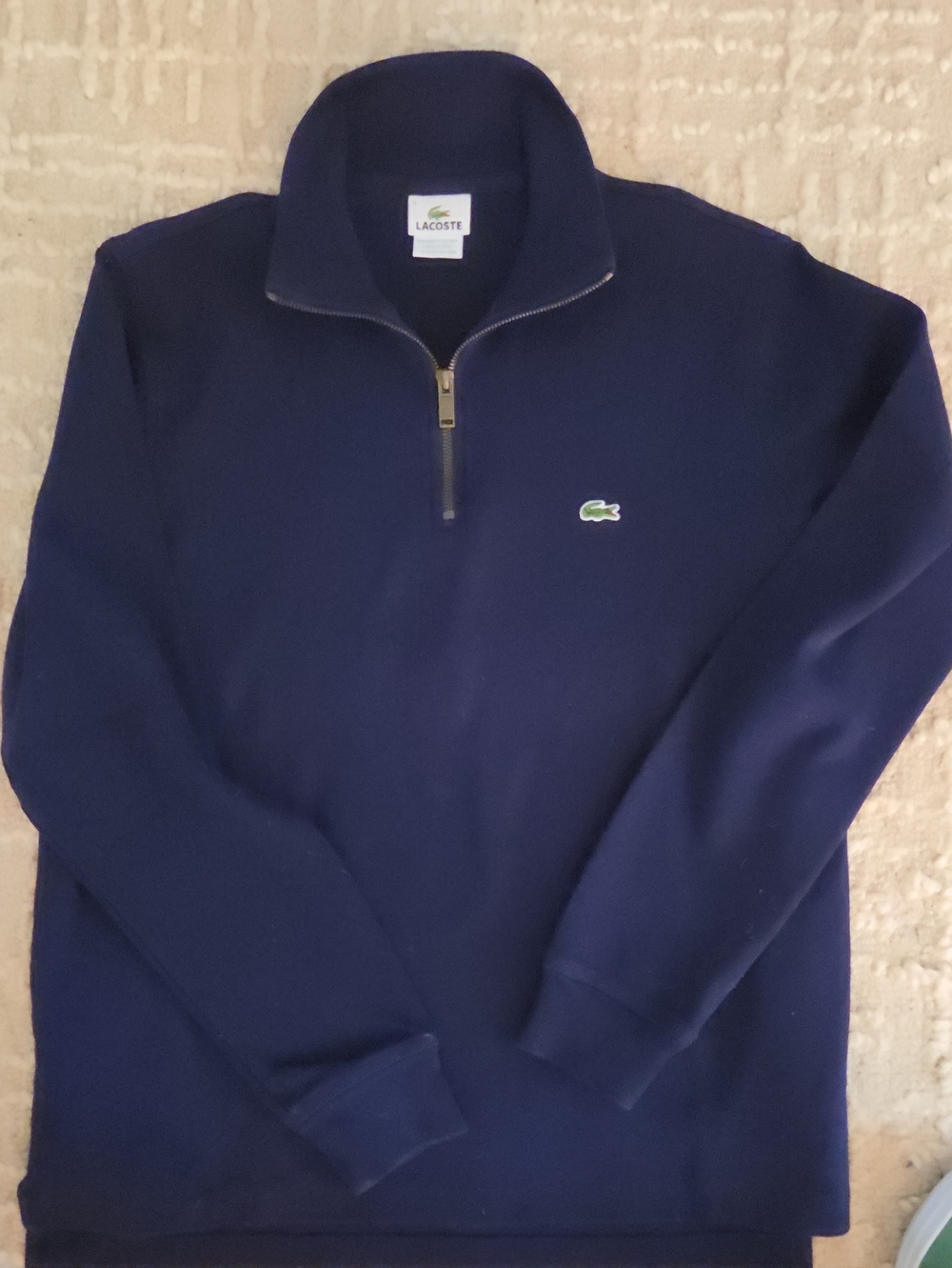 NWOT Lacoste Men's Deep Purple Quarter-Zip Pullover Sweater